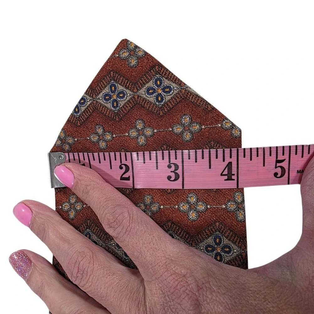 Omaggio by Roberto Talbott Silk Necktie Burgundy Blue‎ Hand-Stitched Italy